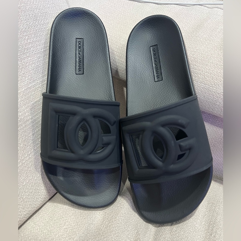 DOLCE & GABBANA Womens Black 20223 Round Toe Platform Slip On Slide Sand… - Picture 2 of 9